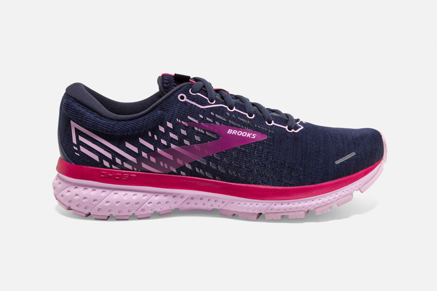 Brooks Ghost 13 Road Running Shoes - Womens - Navy/Red - BD8396571